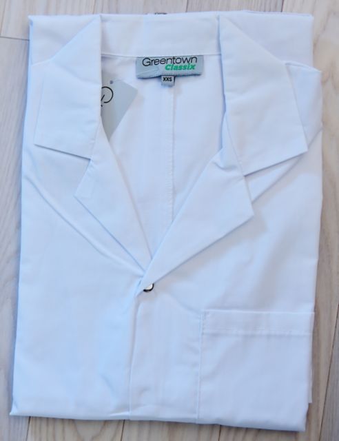 SNAP FRONT WHITE LAB COAT XS