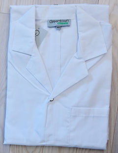 SNAP FRONT WHITE LAB COAT XXS