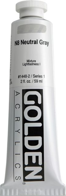 Heavy Body Acrylic Neutral Grey #8 2 oz
