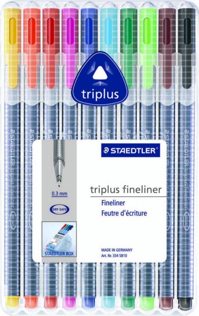 PEN 10PK FINELINER TRIPLUS