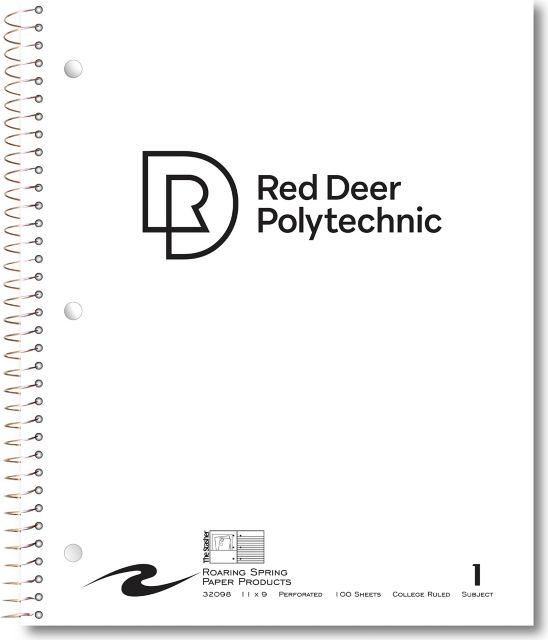 Red Deer College 100 Sheet 1 Subject Notebook