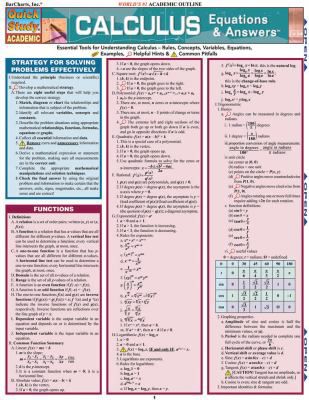 CALCULUS EQUATIONS & ANSWERS